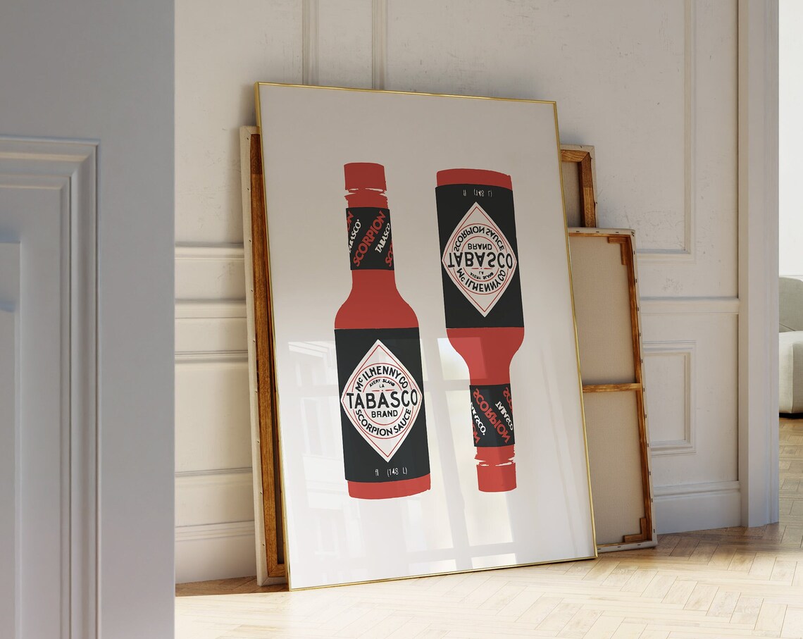 Tabasco Scorpion Sauce Bottle Red Hot Pop Art Kitchen Poster