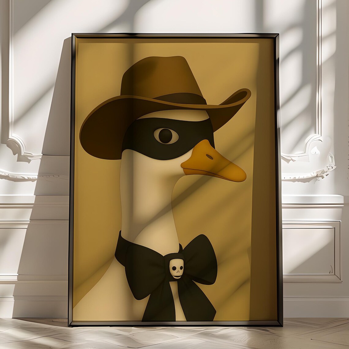 Cowboy Goose Zorro Mask Halloween Spooky Western Portrait Poster