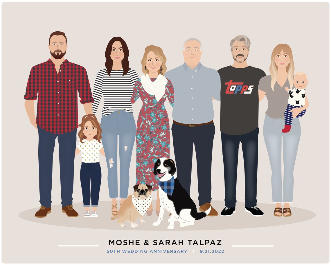 Family Drawing - Personalized Art - Image 3