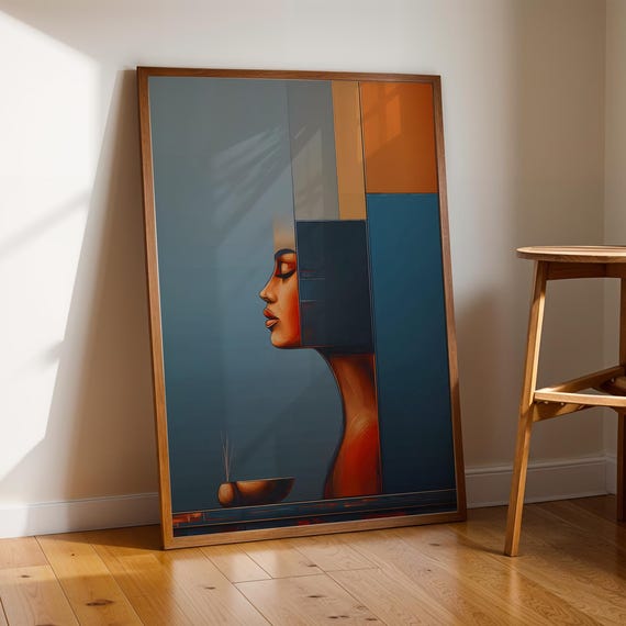 Geometric Portrait, Minimalist Art Print
