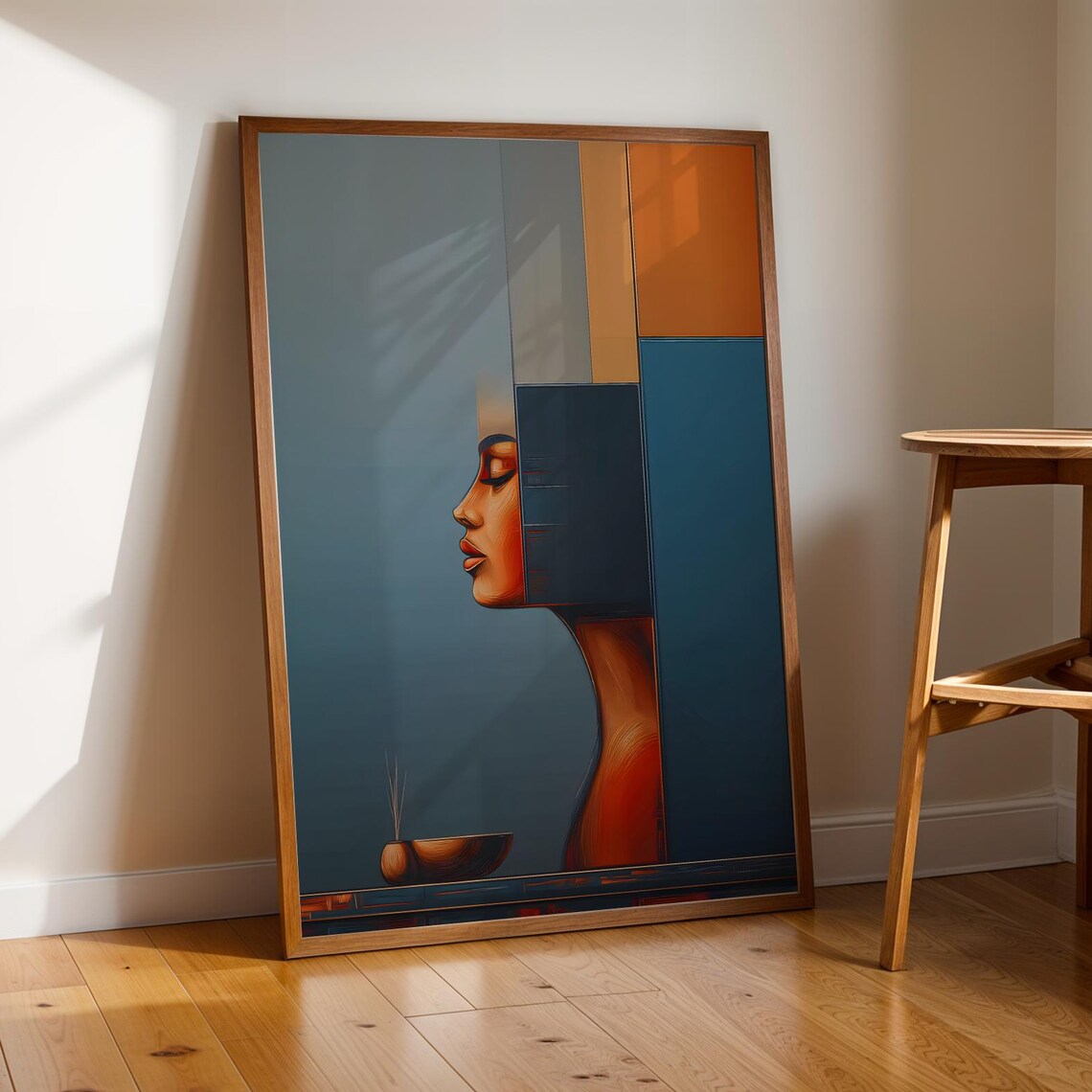 Geometric Portrait, Minimalist Art Print