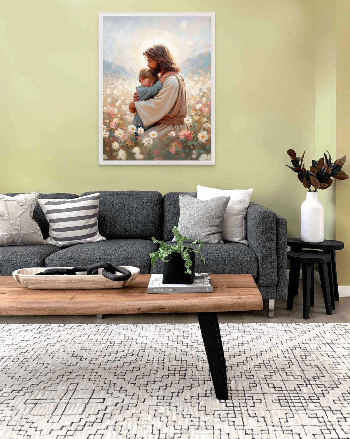 His Love Christian Painting, Jesus And Boy - Image 2