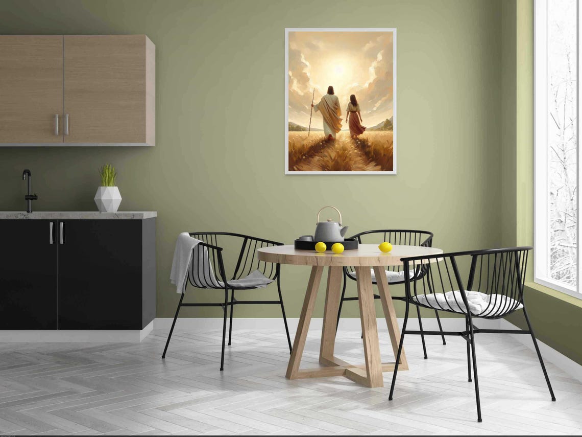 Jesus Walking With Woman, Christian Wall Art Print - Image 4