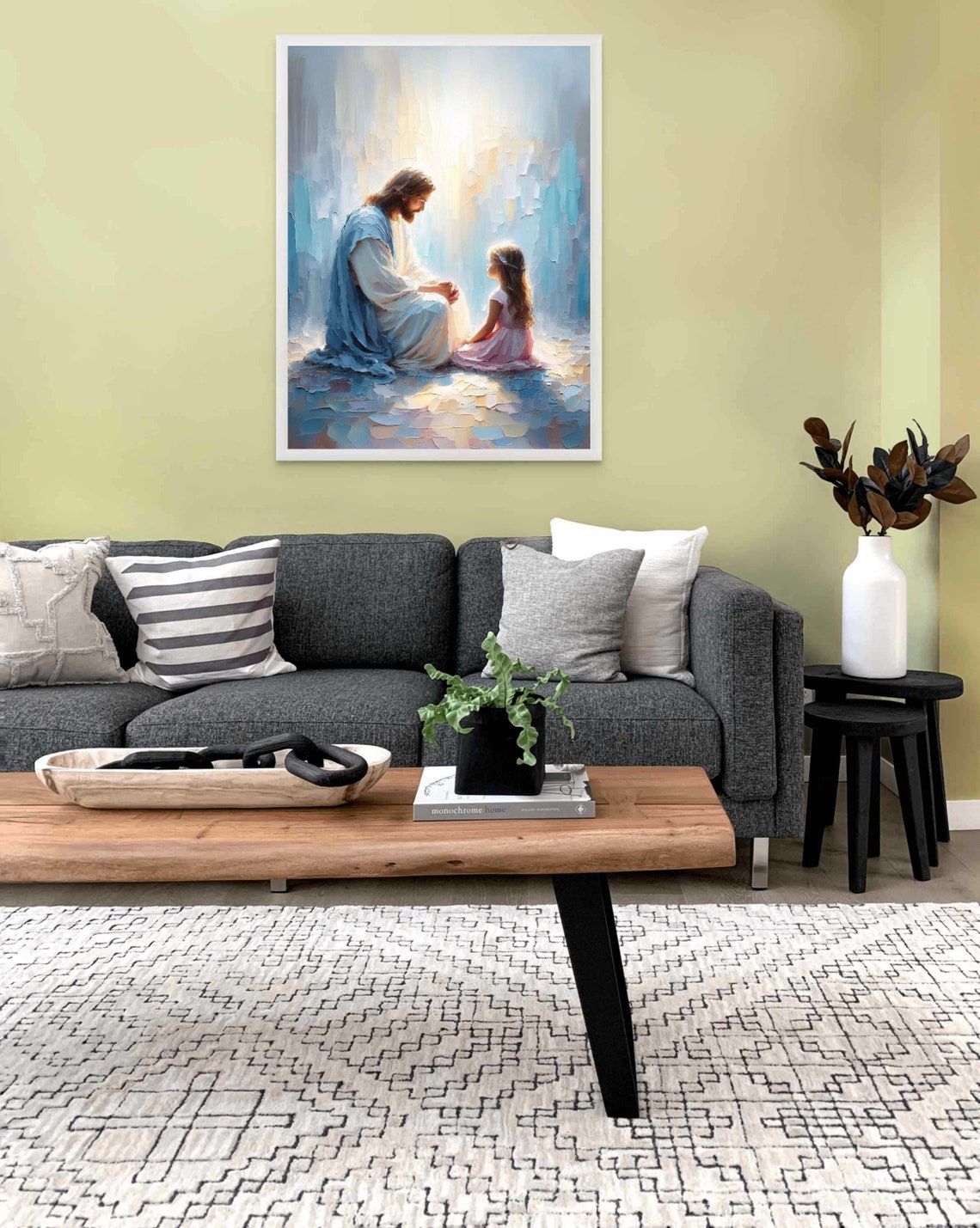 Prayers And Promises Jesus Praying With Girl Art Print - Image 2