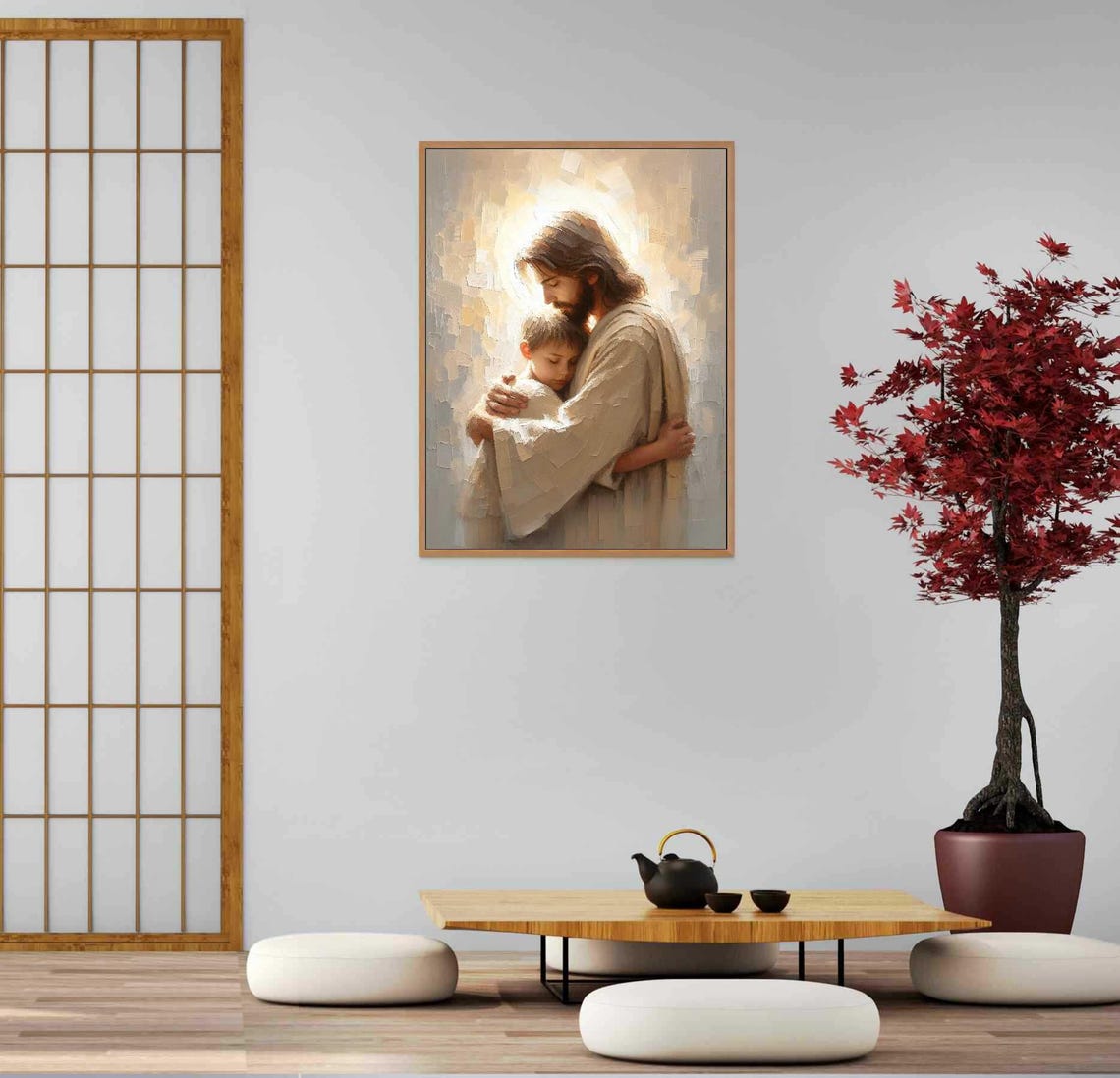 Loved And Saved Christian Painting, Jesus With Children - Image 5