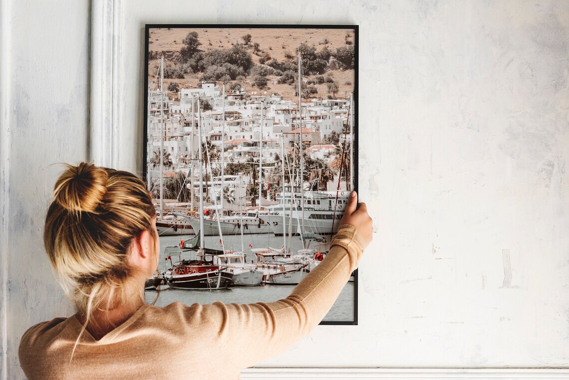 Bodrum Harbour Neutral Mediterranean Photo Poster - Image 3