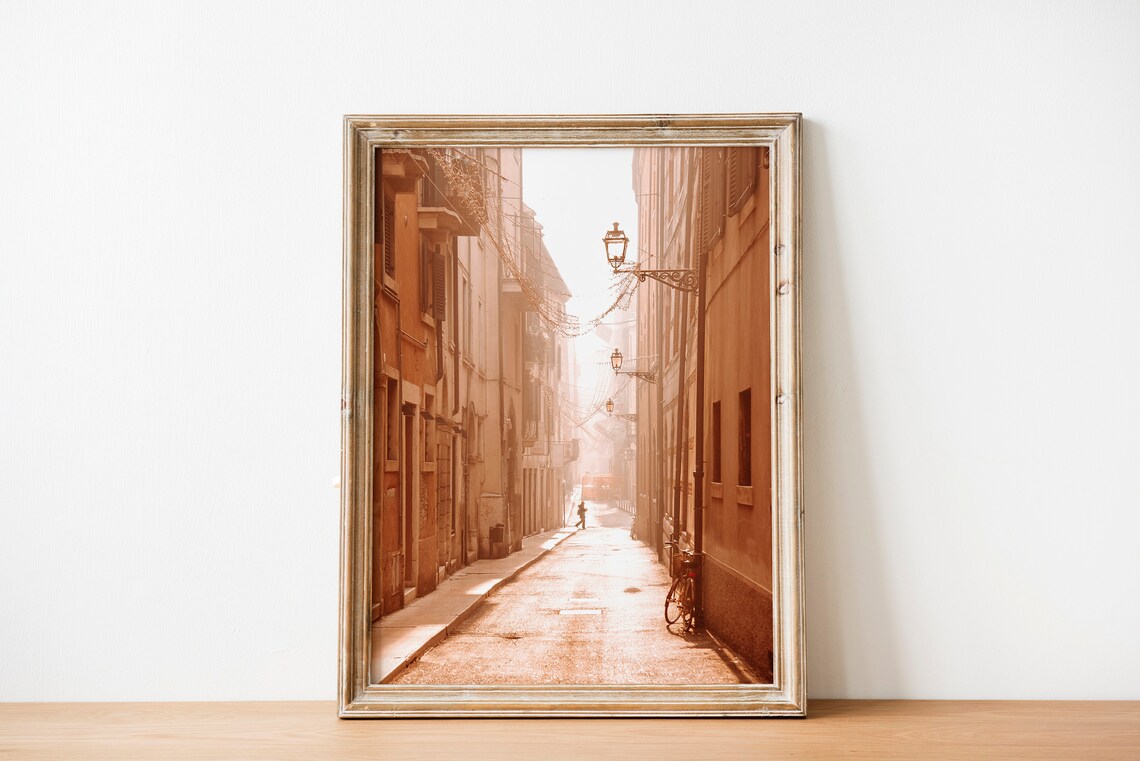 Italy Street Travel Poster, Pastel Terracotta Tone - Image 3