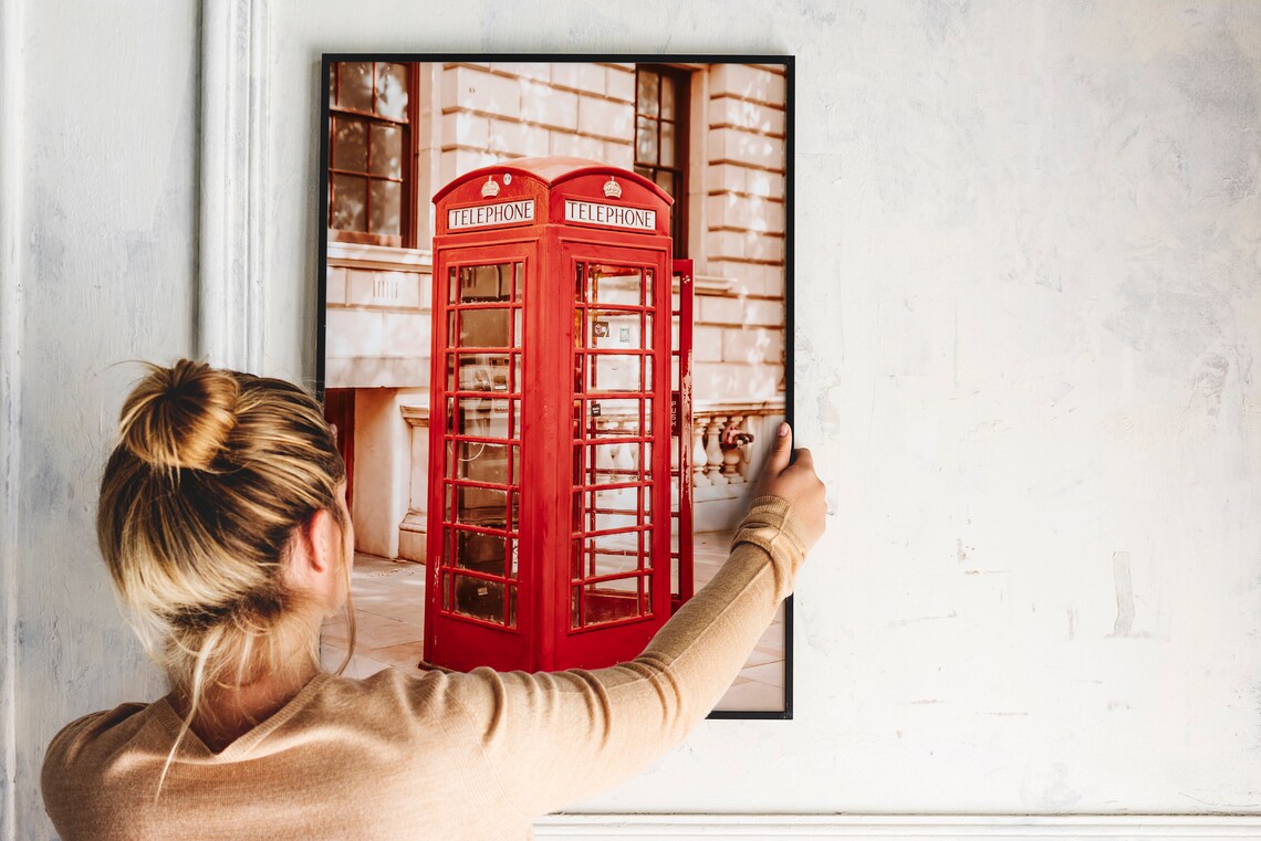 London Red Telephone Box British Street Landmark Photo Wall Art - Image 2