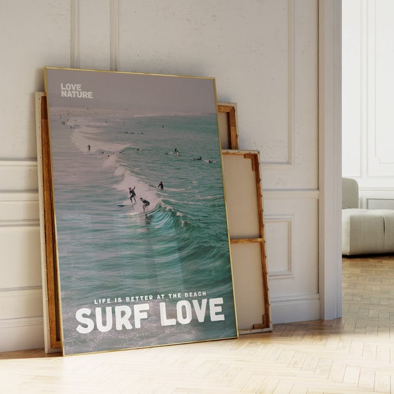 Retro Surf Love Movie Poster Wall Art Print