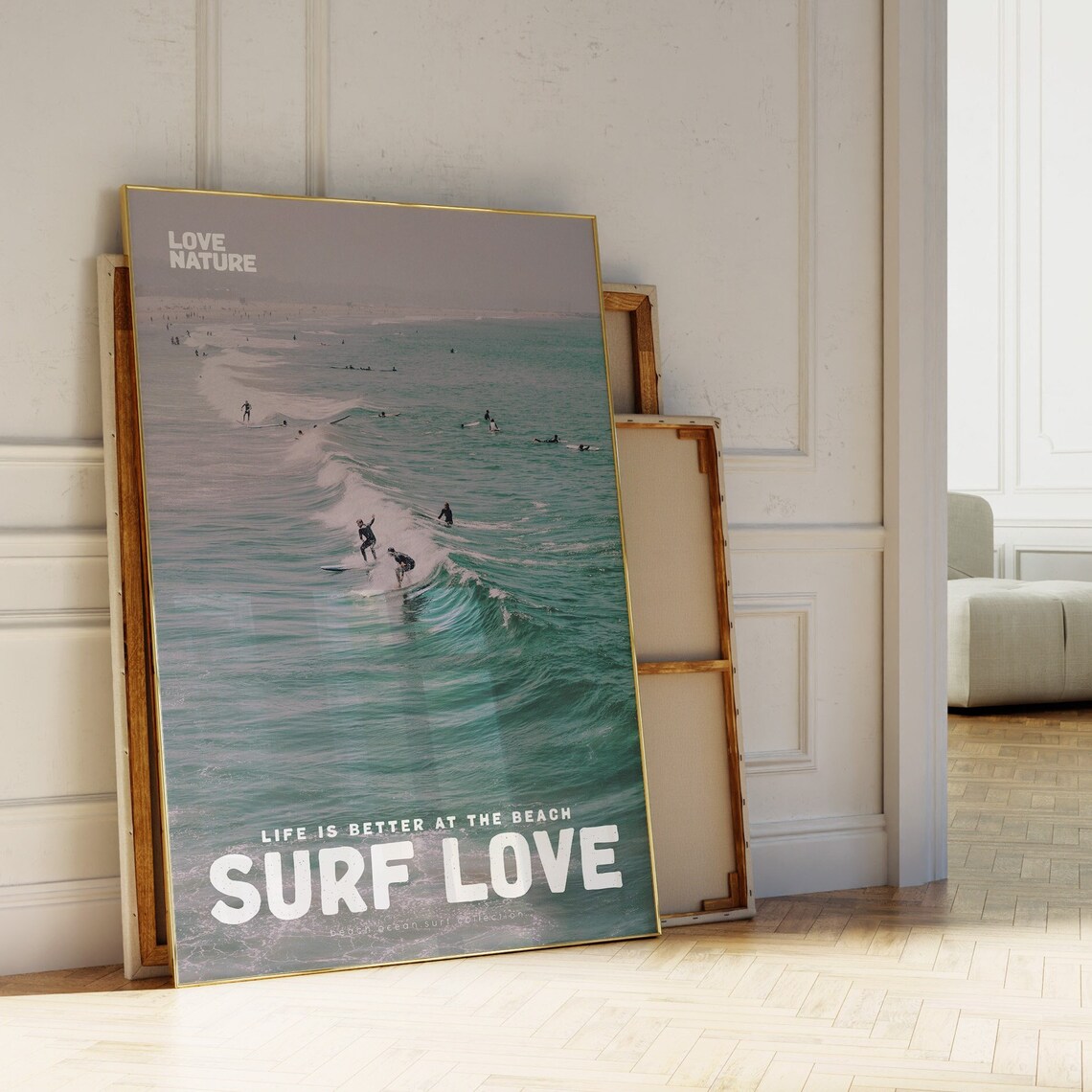 Retro Surf Love Movie Poster Wall Art Print