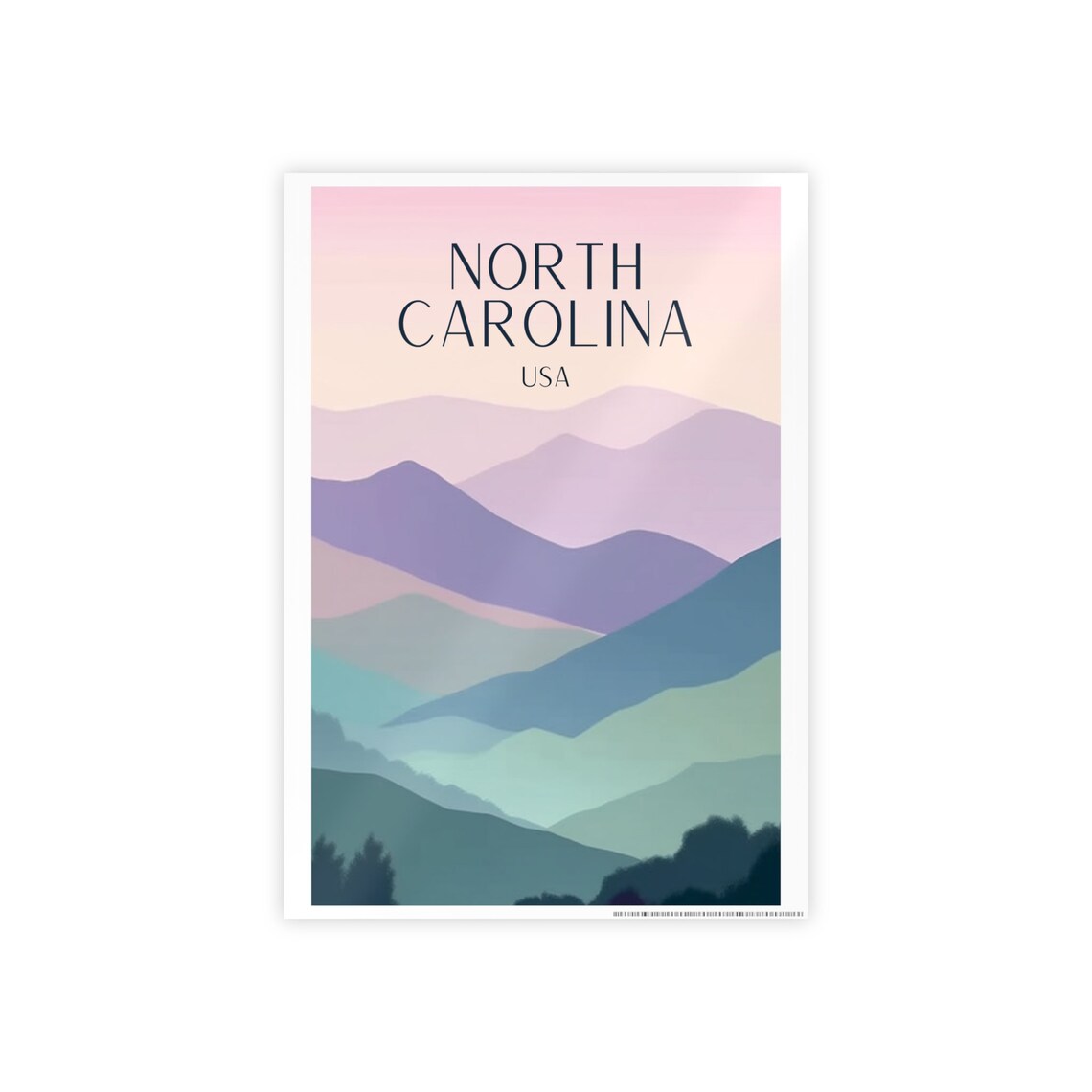 North Carolina Travel Poster, Mountain Landscape - Image 4