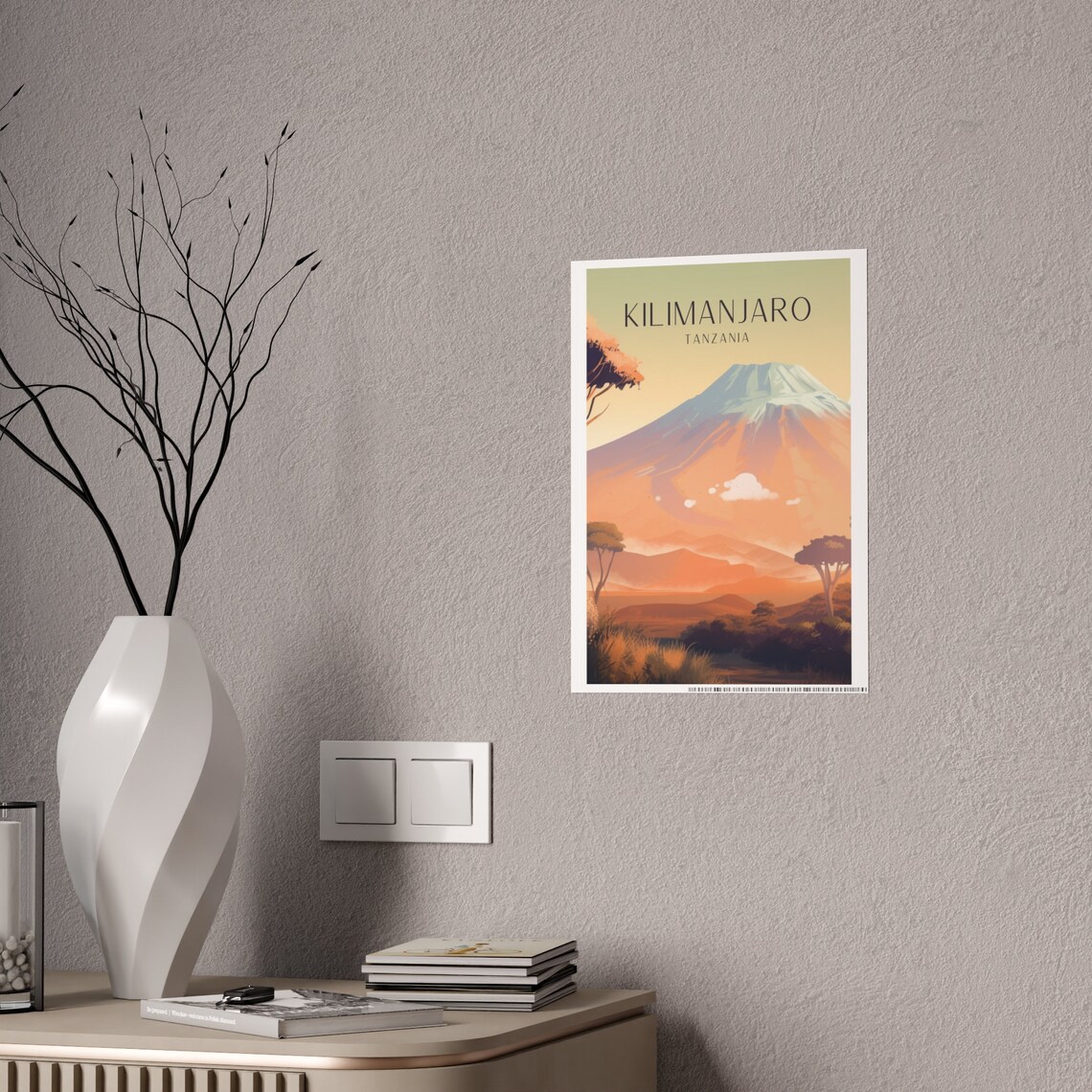 Kilimanjaro Art Deco Travel Poster, Tanzania - Image 2
