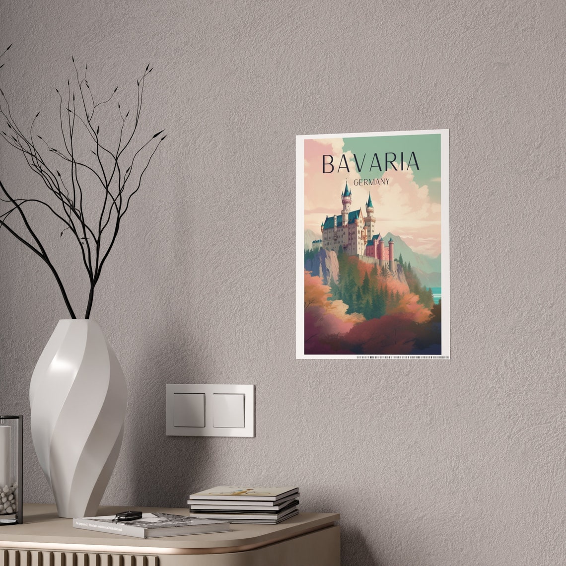Neuschwanstein Travel Poster, Bavaria Germany Alps - Image 2