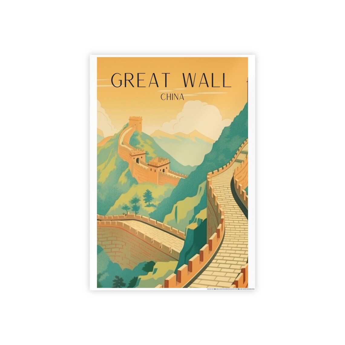 Great Wall Of China Travel Poster, Gift for Any Occasion