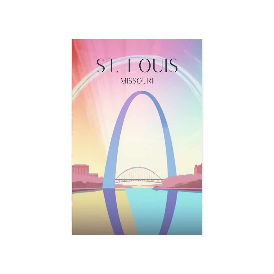 St Louis Travel Poster, Missouri Landmark Art Print - Image 6