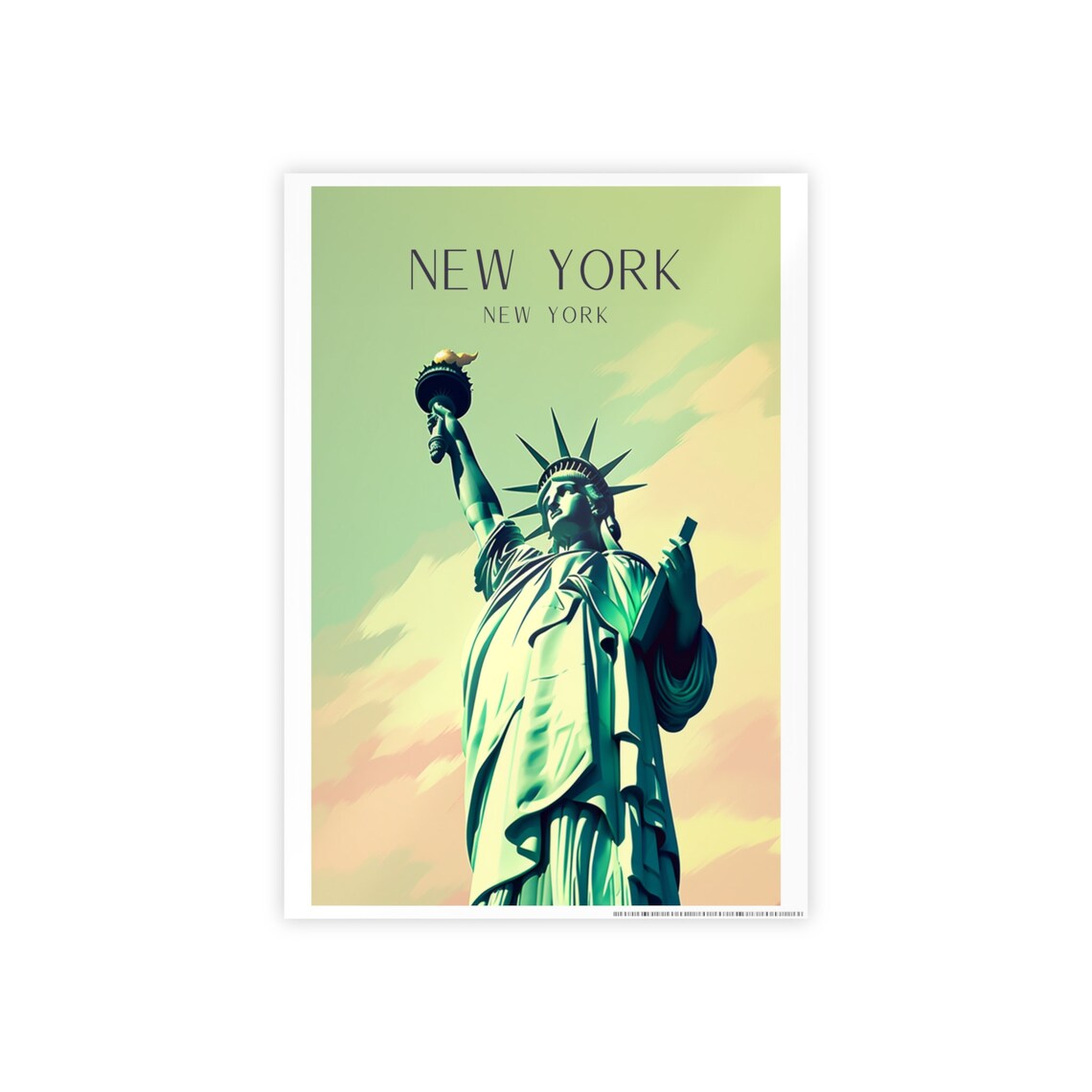 New York Art Deco Travel Poster, Statue Of Liberty - Image 4