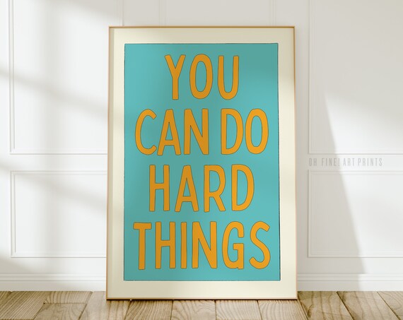 You Can Do Hard Things Retro Classroom Quote Poster