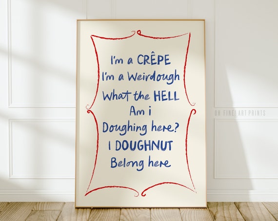 Funny Music Quote Kitchen Decor Trendy Breakfast Food Wall Art Cute Bread Donut Poster Print Art Prints A90
