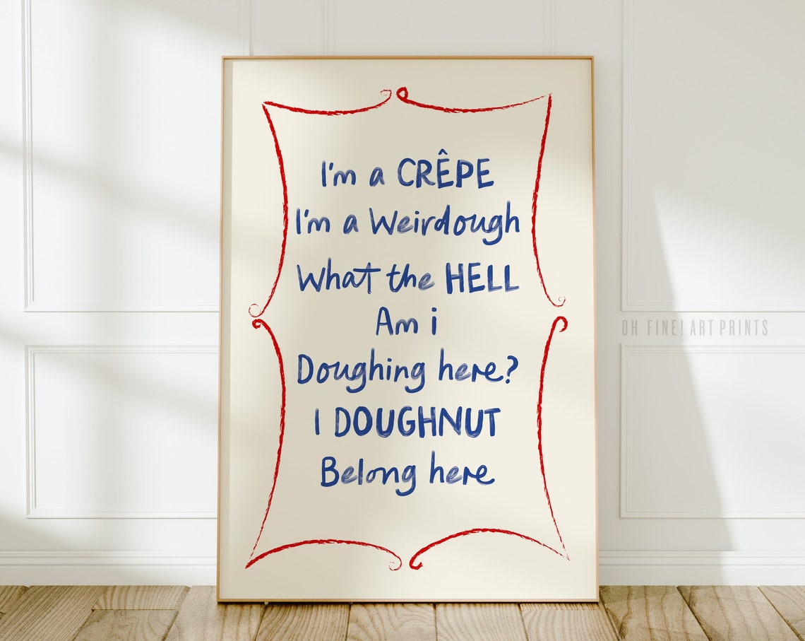 Funny Music Quote Kitchen Decor Trendy Breakfast Food Wall Art Cute Bread Donut Poster Print Art Prints A90
