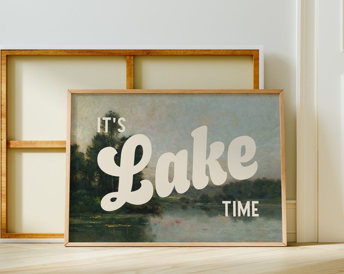 It's Lake Time Vintage Cottage Core Lake House Art Print