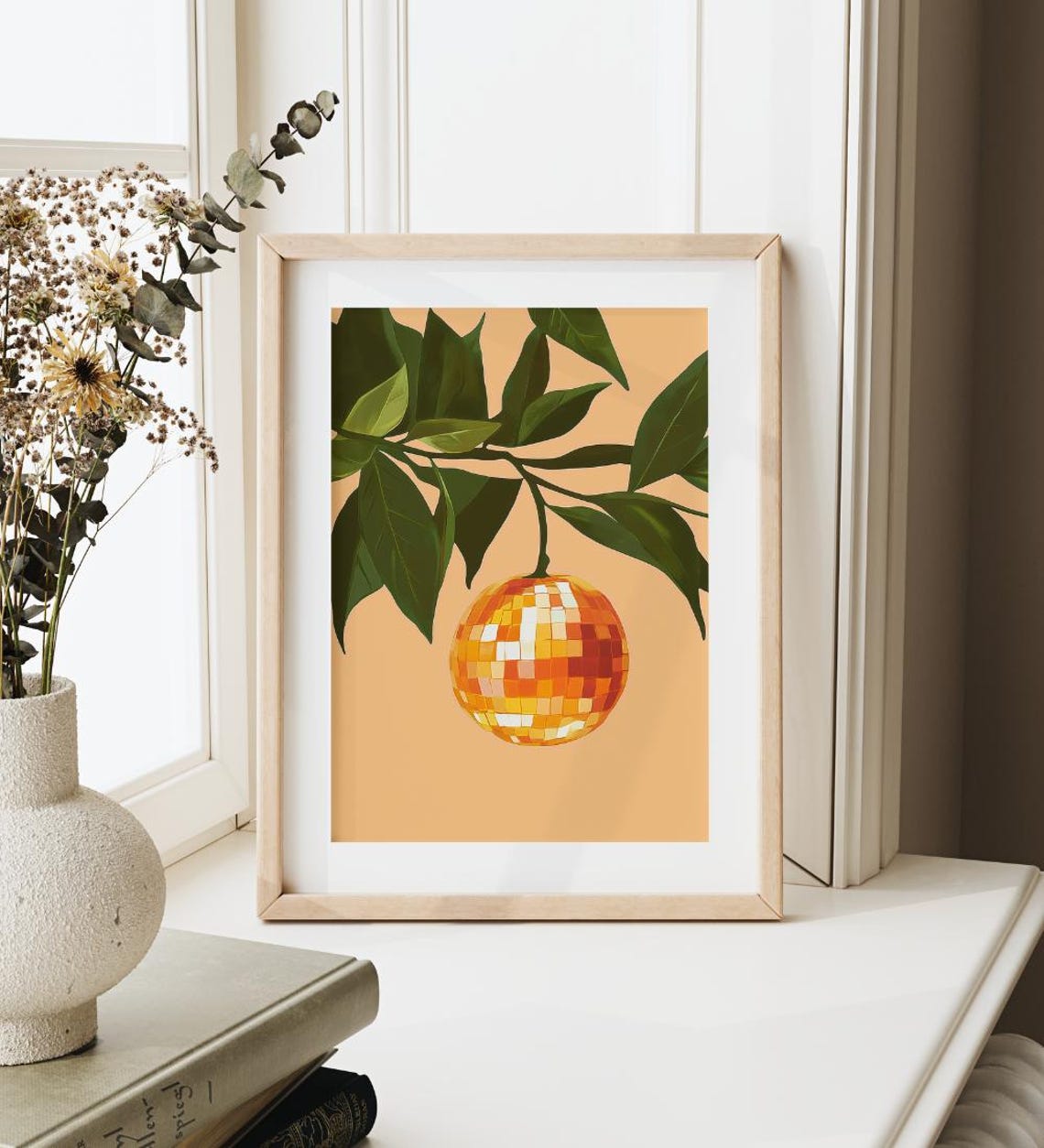 Orange Disco Ball Citrus Fruit Kitchen Trendy Retro Party Poster - Image 3