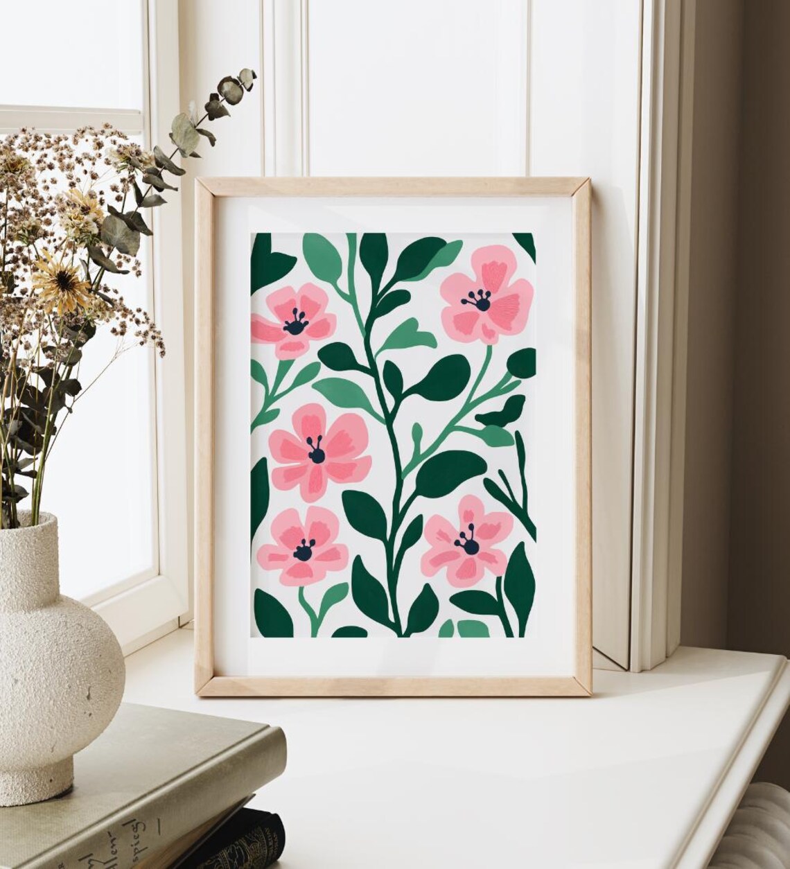 Modern Abstract Flower Botanical Print, Retro Floral - Image 2