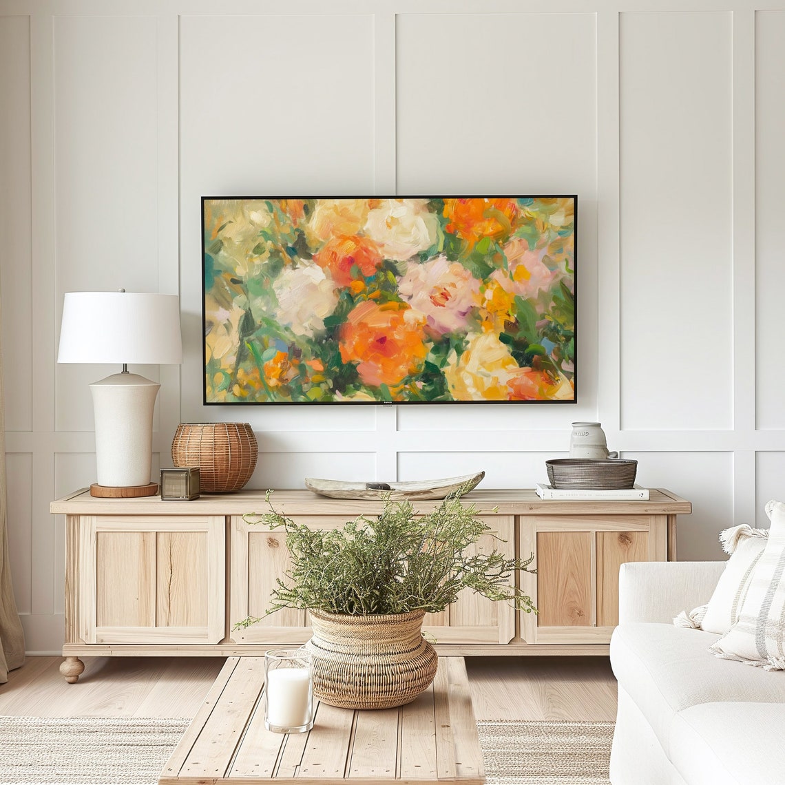 Marigold Bouquet Orange Yellow Blooms Impressionist Floral Poster - Image 3