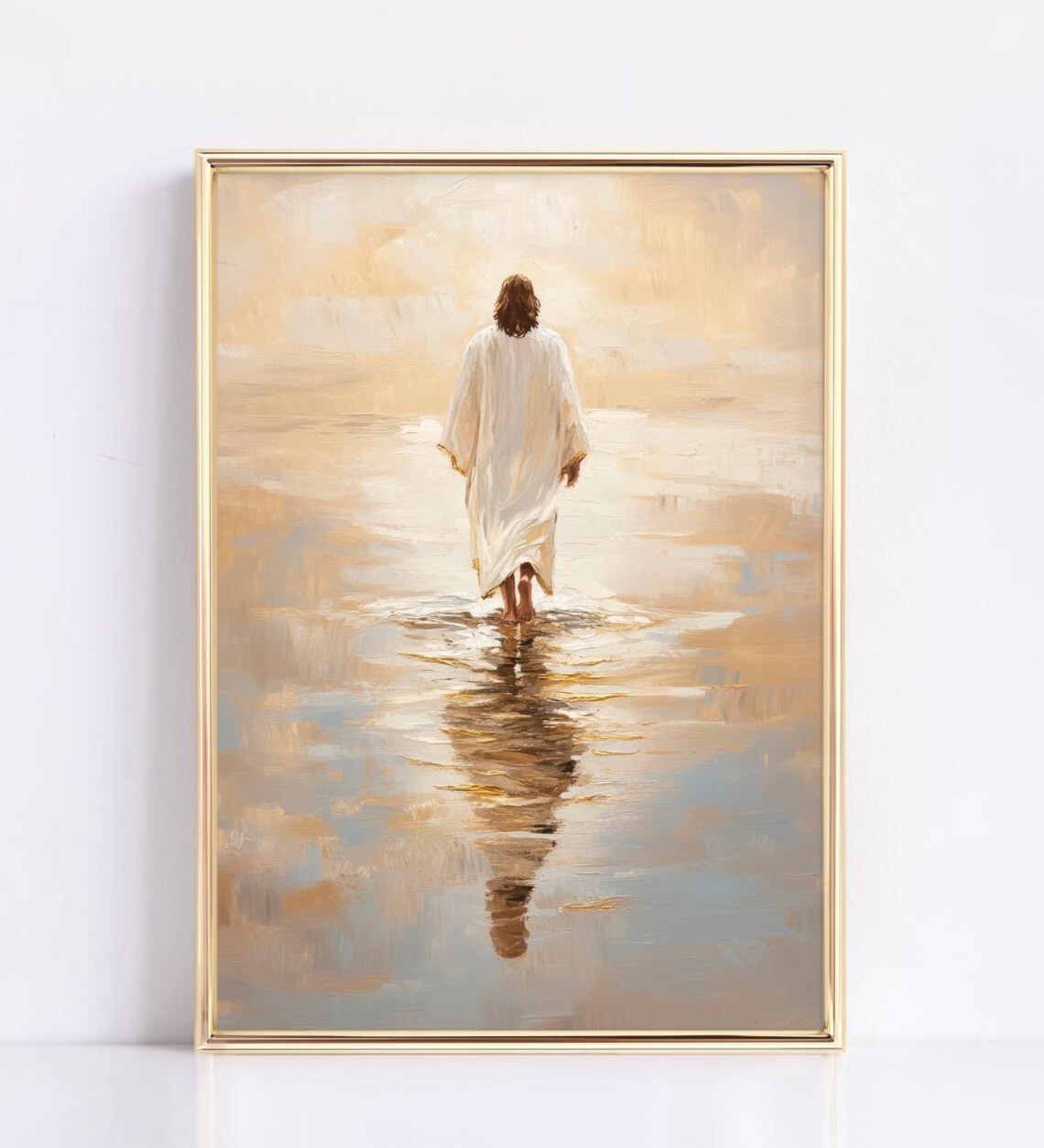 Jesus Walking on Water Christian Inspirational Faith Art Poster - Image 2