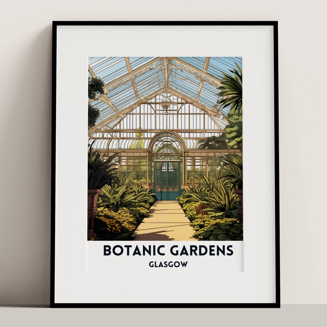Glasgow Botanic Gardens Victorian Glasshouse Botanical Art Poster
