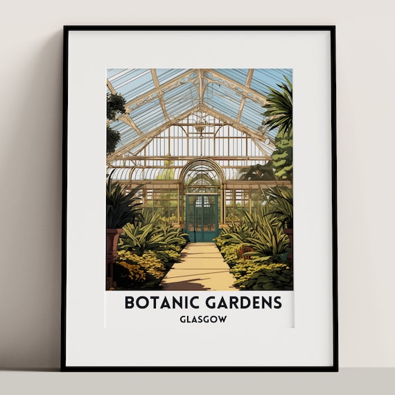 Glasgow Botanic Gardens Poster Art Print Scottish City Travel Cityscape Unframed Wall Home Decor Gift
