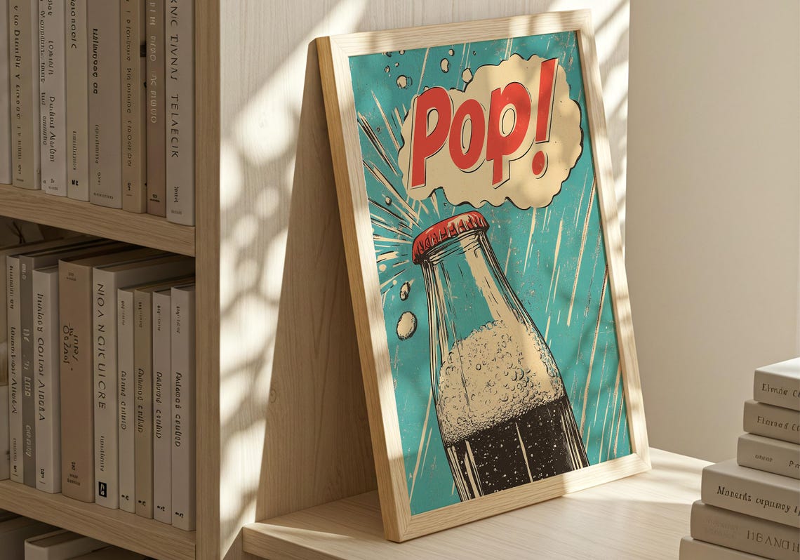 Vintage Soda Bottle Pop Retro Comic Advertising Pop Art Poster - Image 5