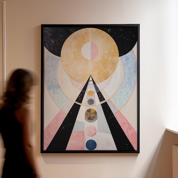 Celestial Geometry Art Print Cosmic Abstract Decor Geometric Space Wall