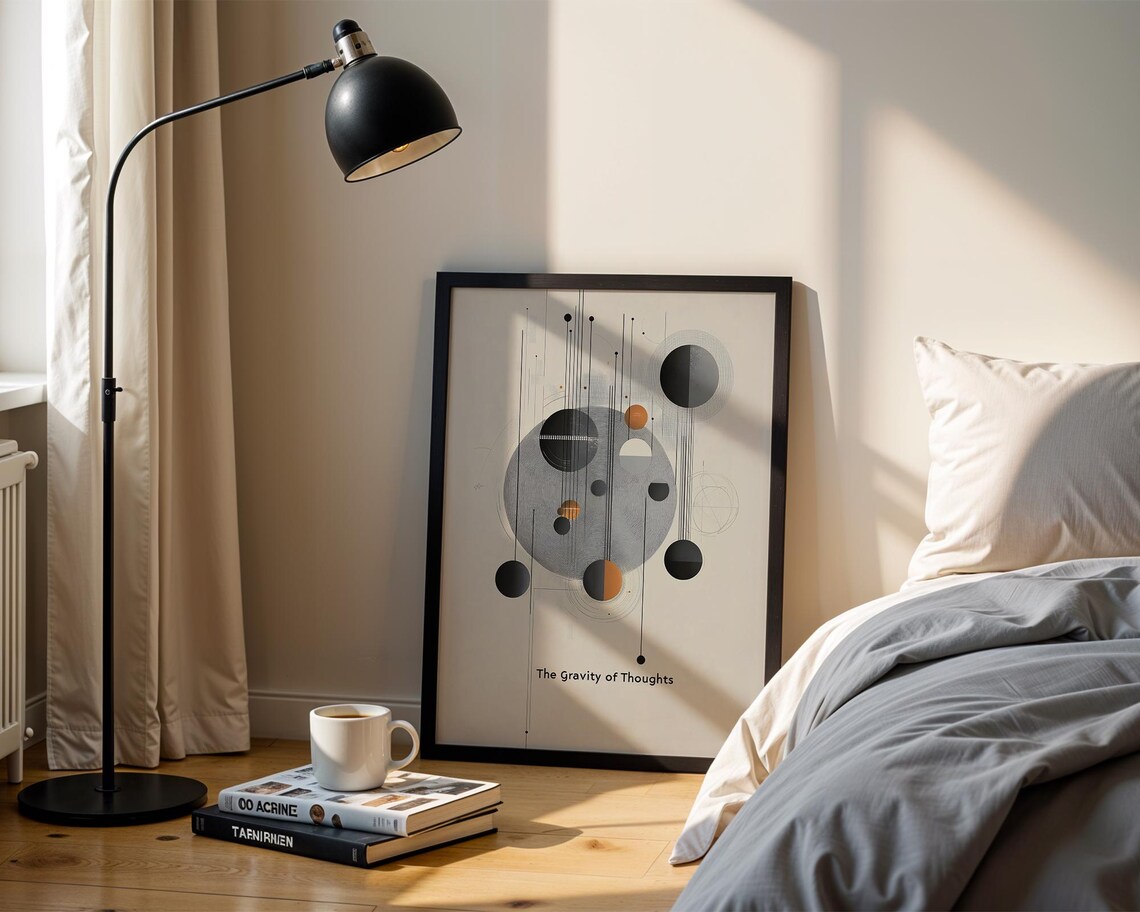 The Gravity of Thoughts Cosmic Abstract Geometric Space Art Poster - Image 4