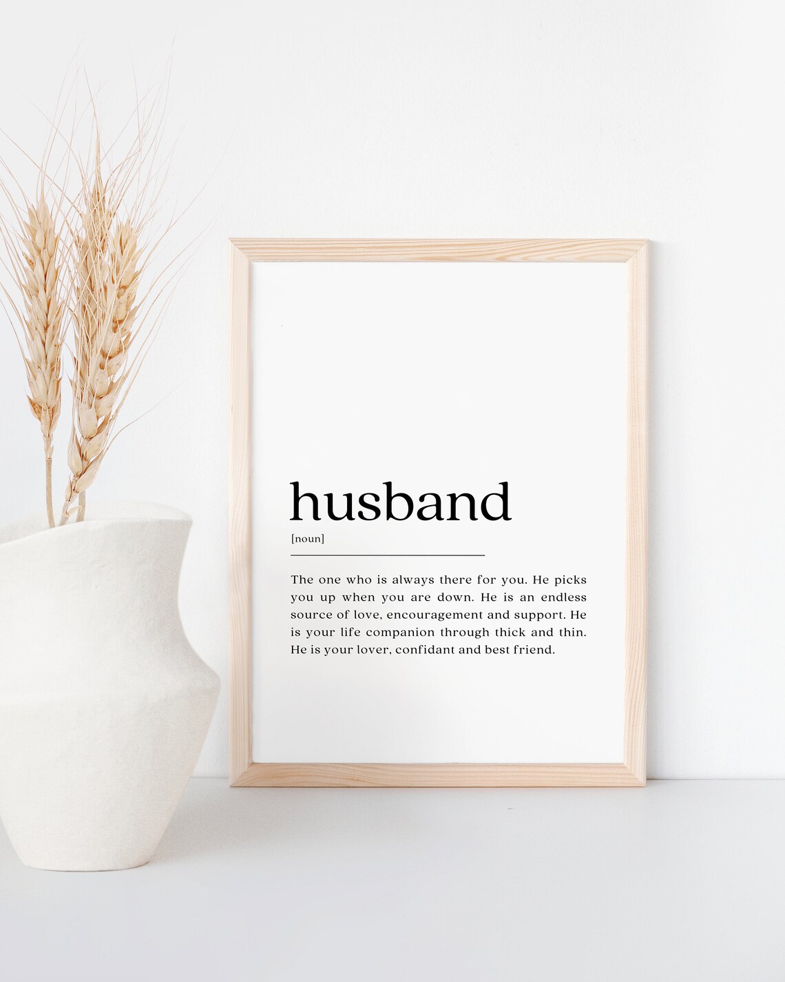 Husband Definition, Minimalist Anniversary Gift