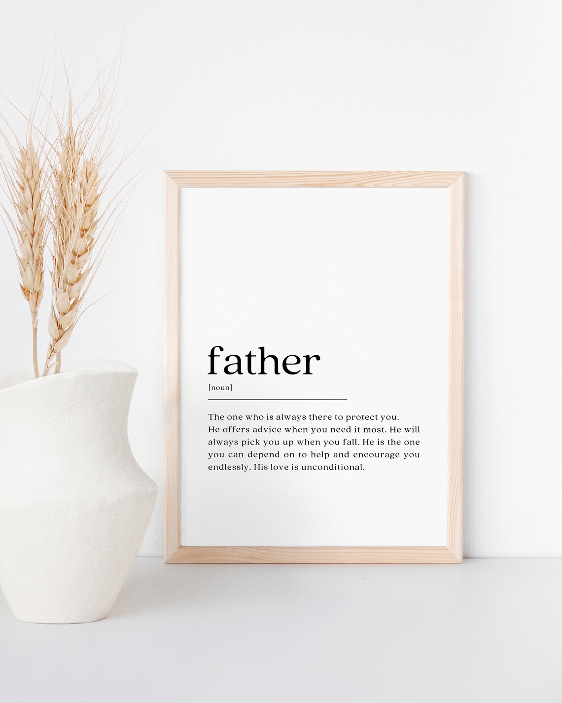 Father Definition, Minimalist Modern Wall Art