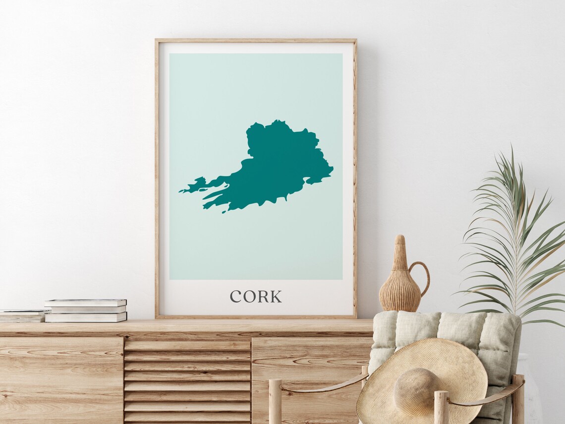 Cork Map - County Cork Ireland Travel Poster - Image 2