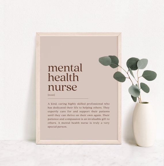 Mental Health Nurse Definition Quote Poster Print