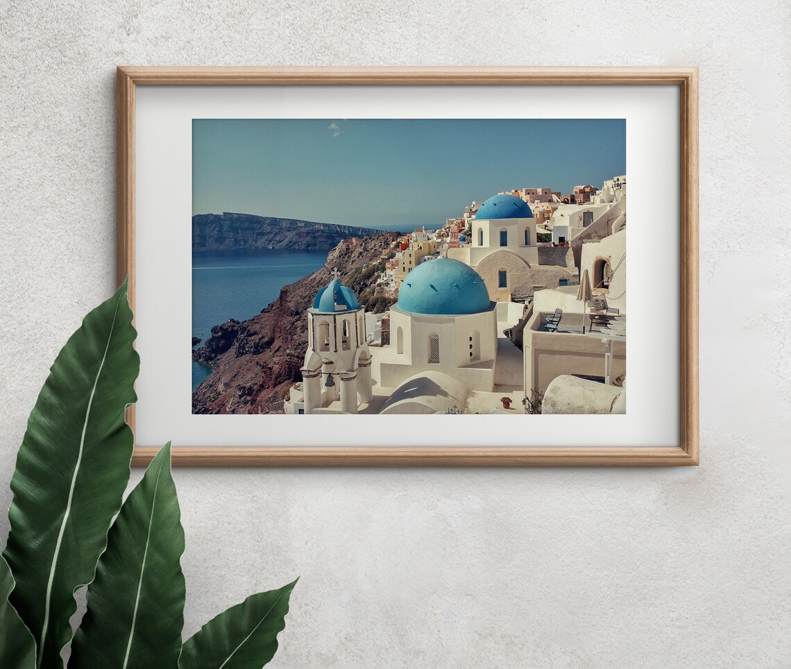 Santorini Greece Coastal Art Print, Mediterranean - Image 2