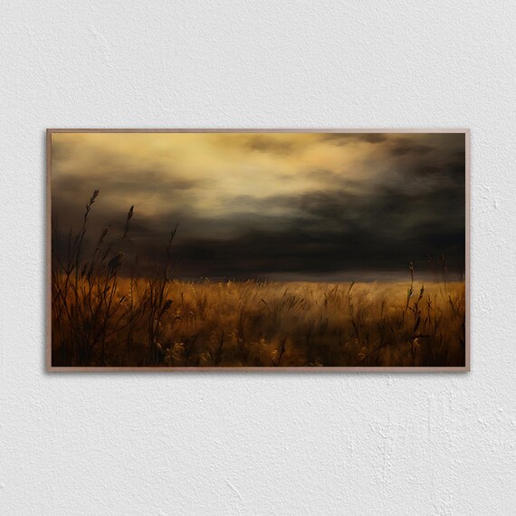 Dark Vintage Landscape Frame Tv Art Moody Landscape Painting French Country Fall Art Art For Frame Tv Frame