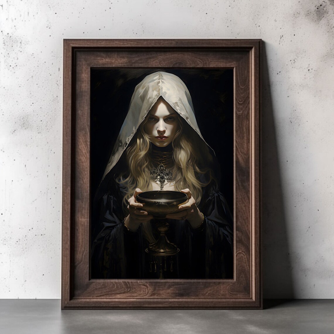 Spooky Witch Vintage Halloween Art Print - Image 2