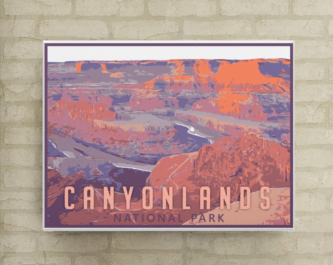 Canyonlands National Park Red Canyon River Vista Scenic Sunset Poster