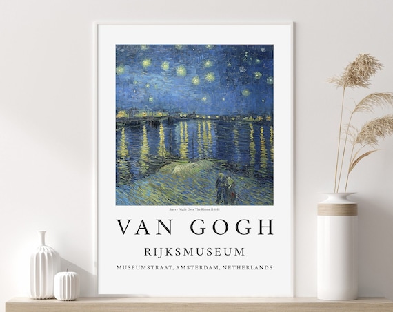 Van Gogh Print Starry Night Over The Rhone Wall Art Decor Van Gogh Poster Van Gogh Painting Museum Poster Home Wall Decor
