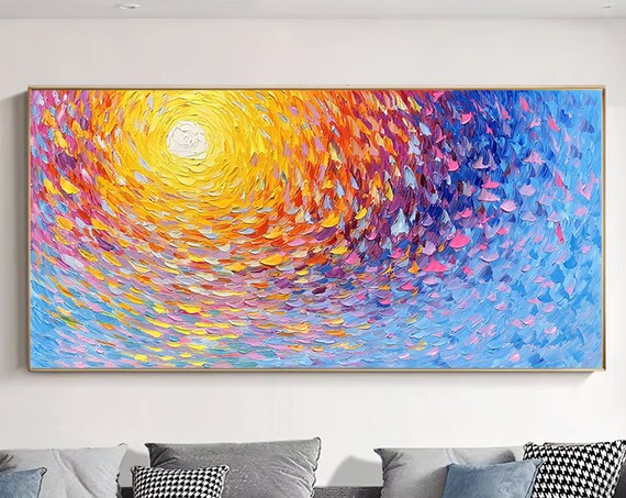Abstract Painting On Original Colorful Painting Large 3d Wall Art Living Room Wall Art Textured Wall Art Custompainting On