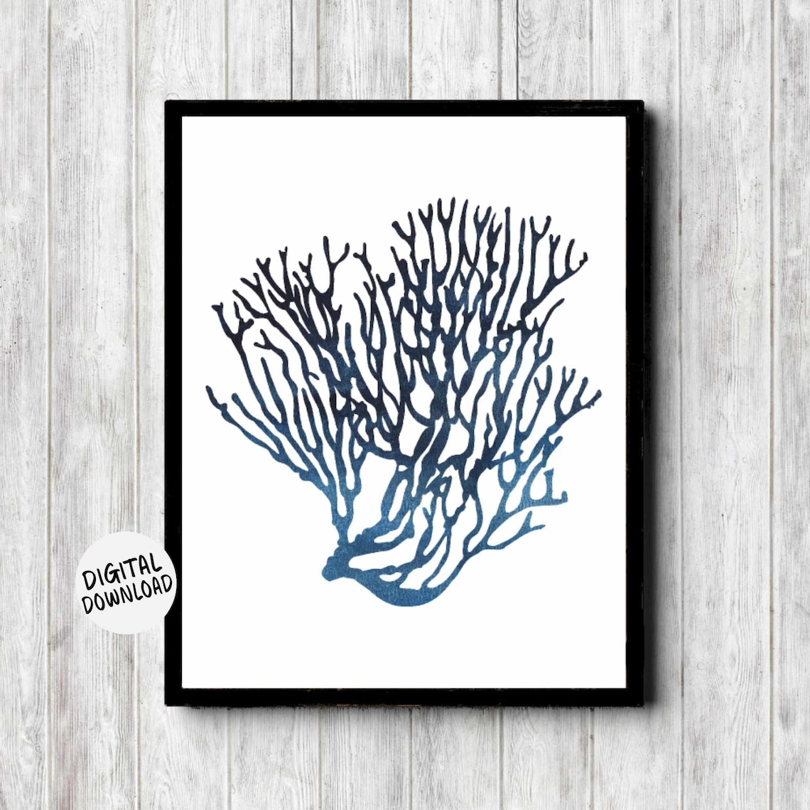 Sea Fan Coral Watercolor Ocean Wall Art Print