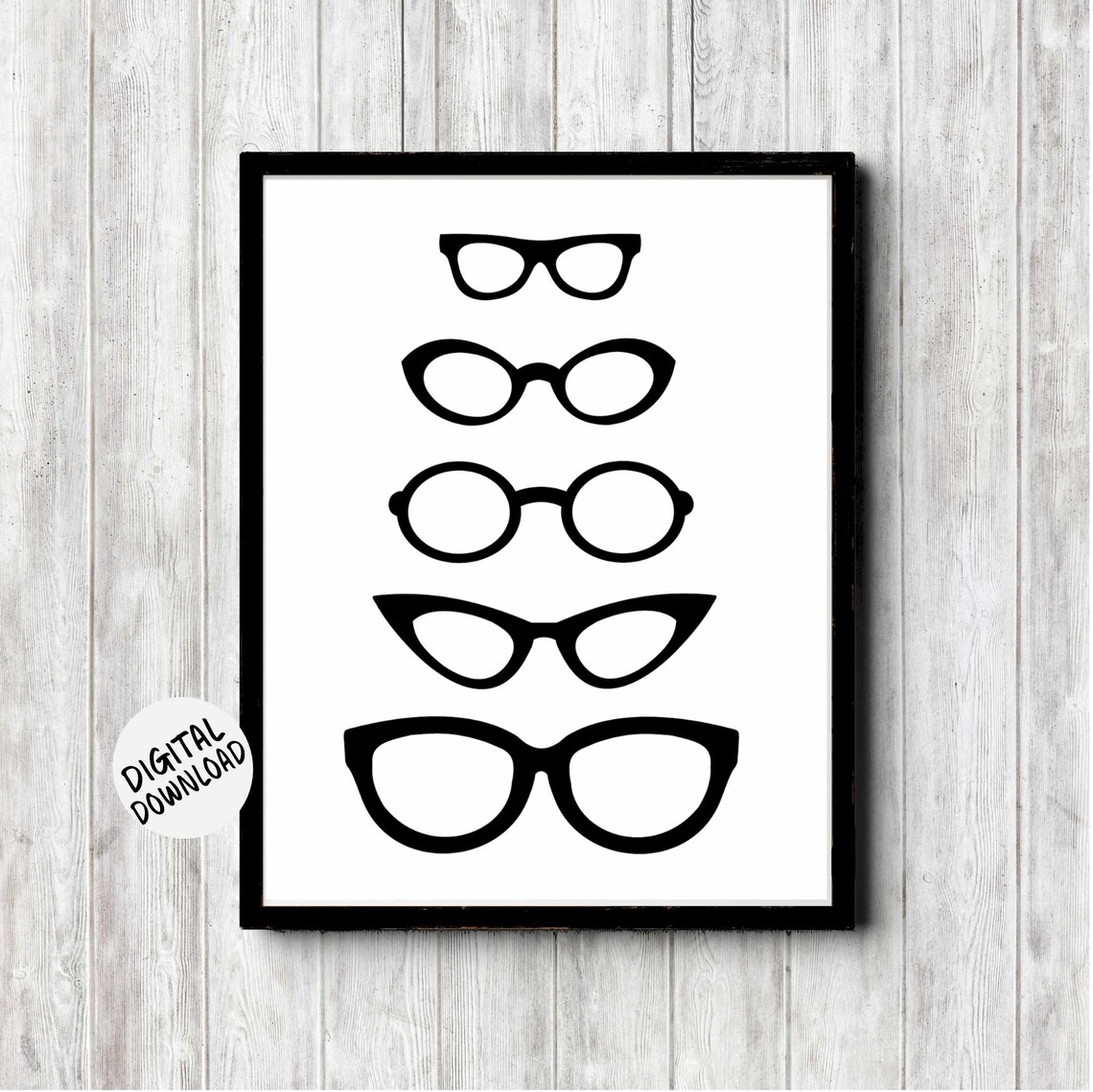 Black Eyeglasses Office Wall Art for Optometrists