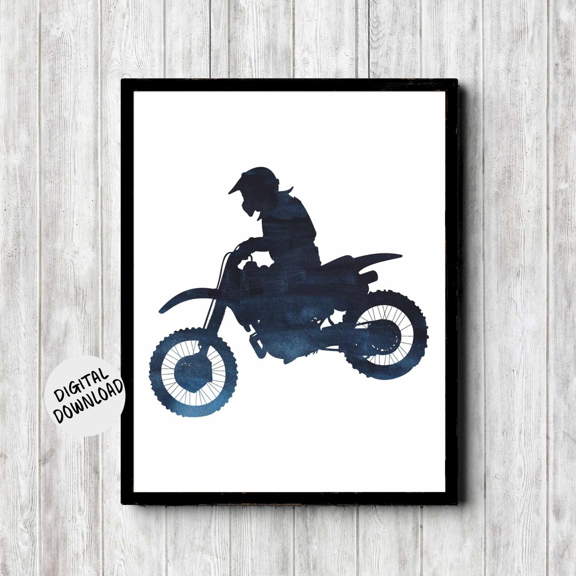 Dirt Bike Racing Motocross Boys Room Art Print