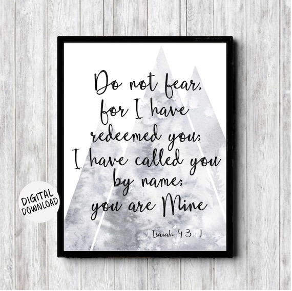 Isaiah 43 1 Do Not Fear Scripture Mountain Watercolor Art Print