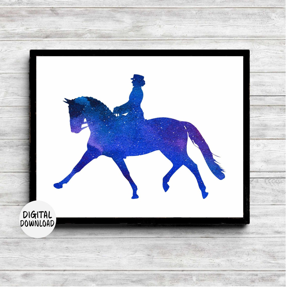 Dressage Watercolor Wall Art Horse Riding Teen Girl Dorm Room Print Horse Gifts