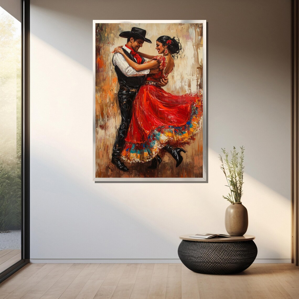 Mexican Dance Couple Art Print, Vibrant Painting - Image 3