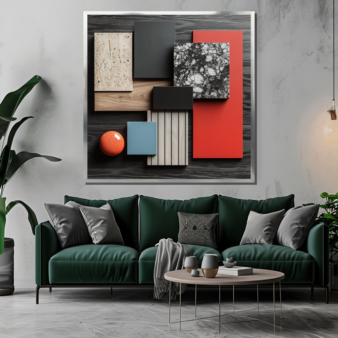 Modern Abstract Painting Geometric Wall Art Luxury Interior Decor Gift - Image 3